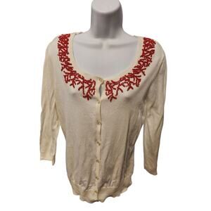 Halogen Women's Large Beaded Cardigan‎